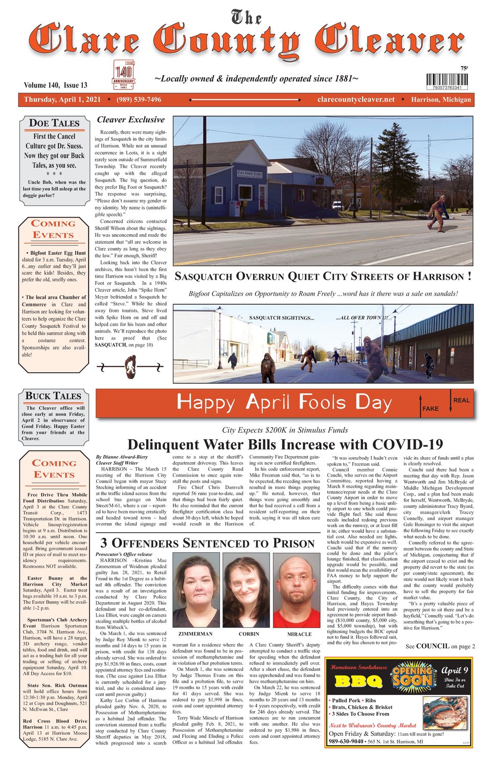 April 1, 2021 Issue Clare County Cleaver